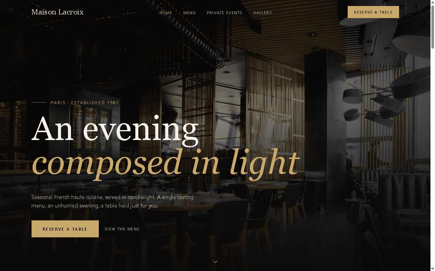 Maison Lacroix homepage preview