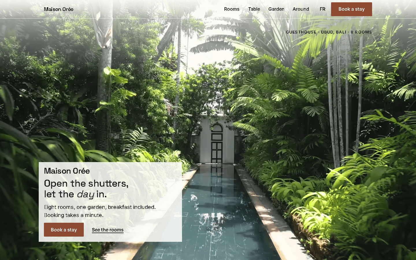 Maison Orée homepage preview