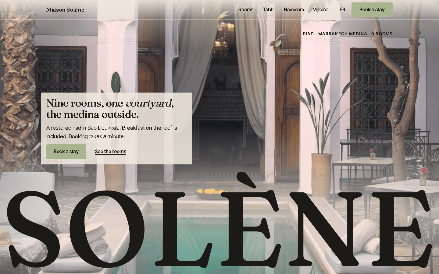 Maison Solène homepage preview